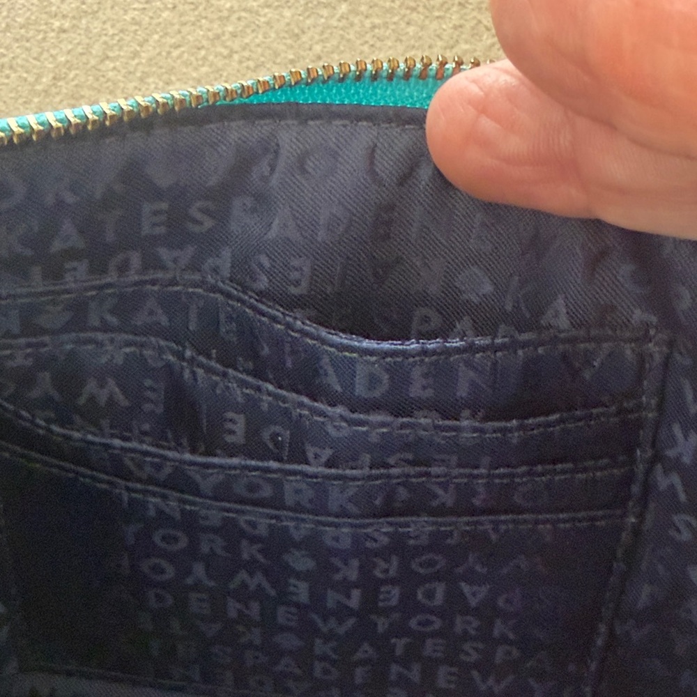 Kate Spade Turquoise Wristlet clutch purse - Picture 3 of 4